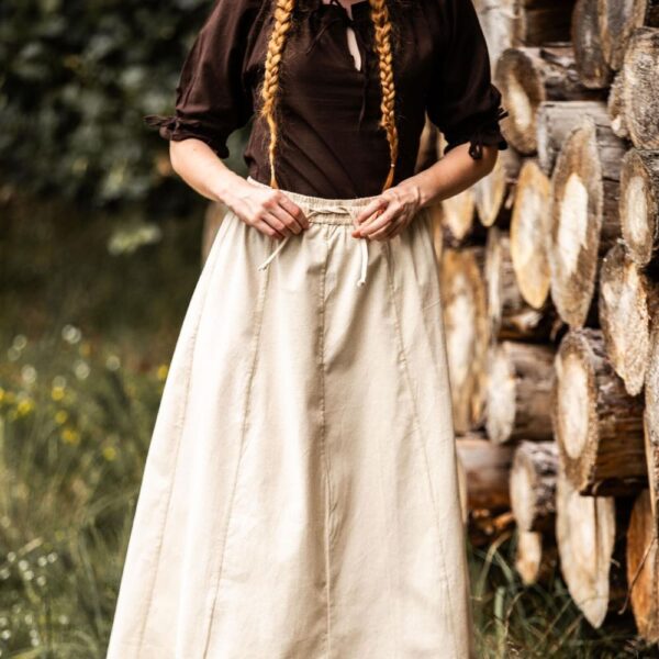 European medieval skirt from heavy cotton Natural - Image 2