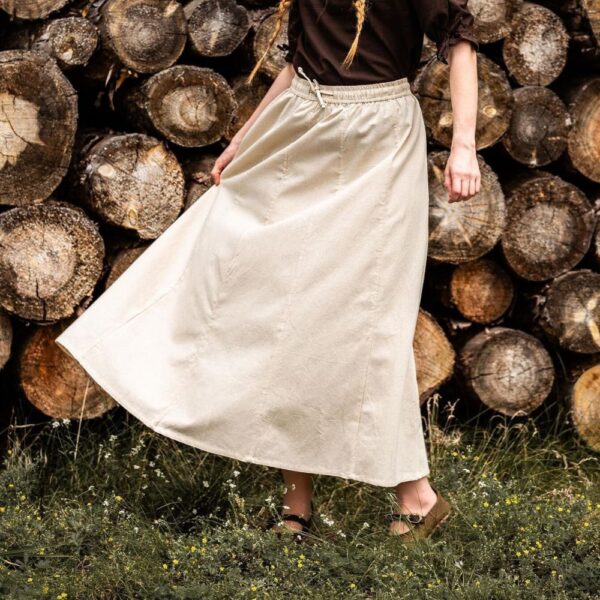 European medieval skirt from heavy cotton Natural - Image 3