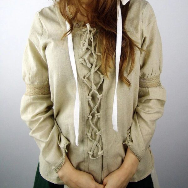 Lace-up blouse - Hemp – Bild 2